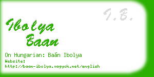 ibolya baan business card