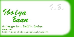 ibolya baan business card